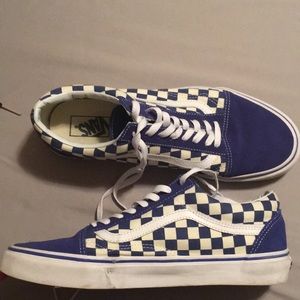 Men’s Checkerboard Vans (Blue) Size 11